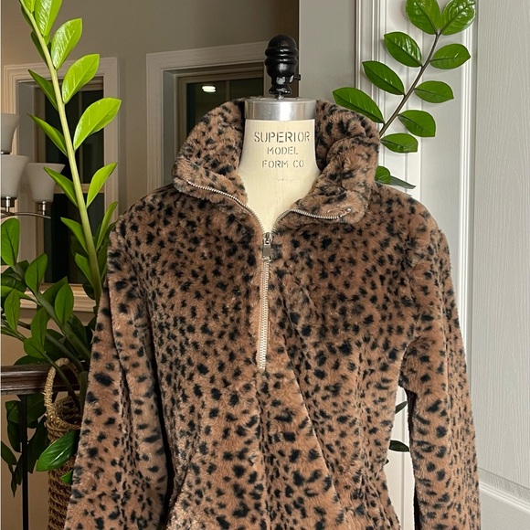 Abercrombie & Fitch Cozy Brown Black Teddy Jacket - Picture 2 of 6